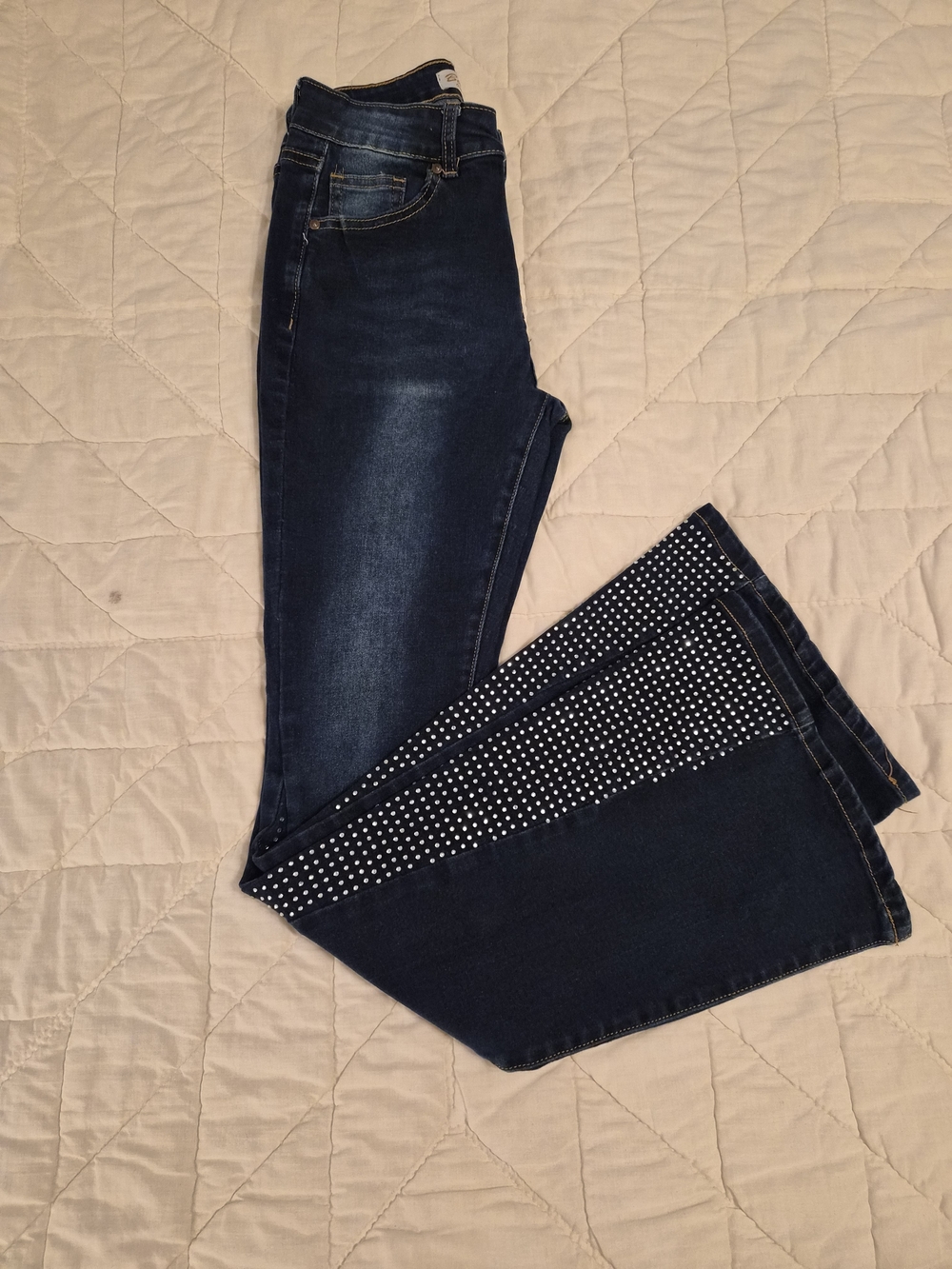 BAMBOO Rhinestone Embellished Bootcut Jeans - Size 3